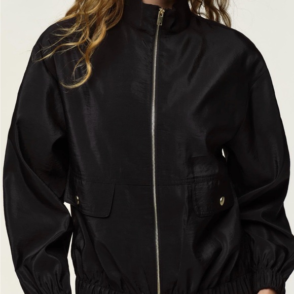 Zara WOMENS HIGH COLLAR BOMBER JACKET - Picture 2 of 8